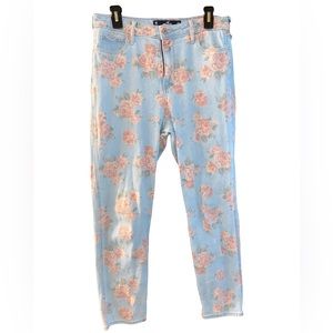 Hollister Floral High Rise Mom Jeans, size 9R.